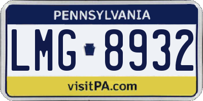 PA license plate LMG8932