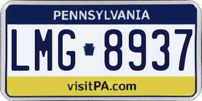 PA license plate LMG8937