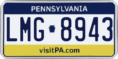 PA license plate LMG8943