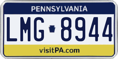 PA license plate LMG8944