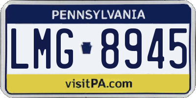 PA license plate LMG8945