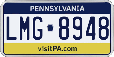 PA license plate LMG8948