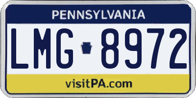PA license plate LMG8972