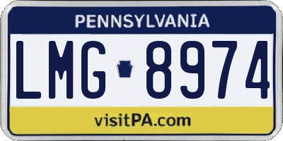 PA license plate LMG8974
