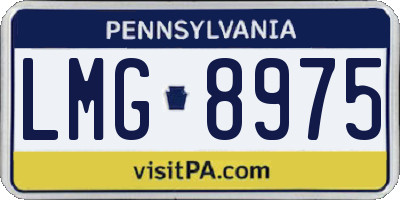 PA license plate LMG8975