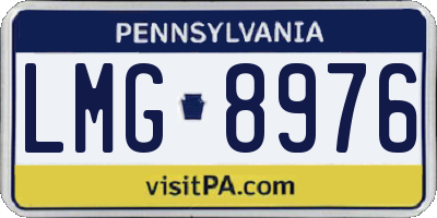 PA license plate LMG8976