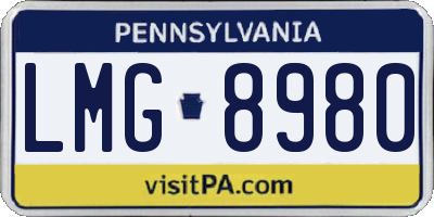 PA license plate LMG8980
