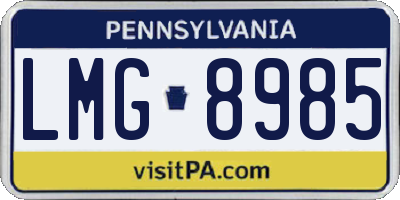 PA license plate LMG8985