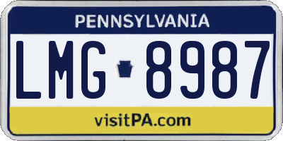 PA license plate LMG8987