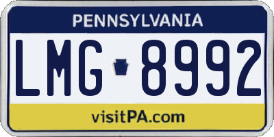 PA license plate LMG8992