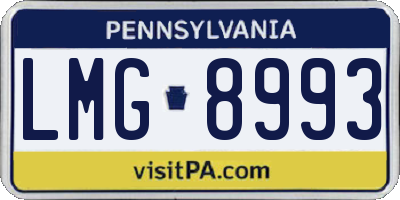 PA license plate LMG8993