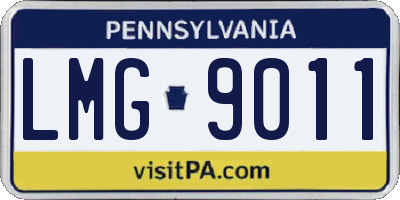 PA license plate LMG9011