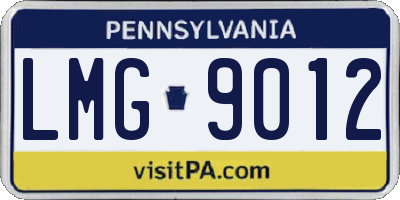 PA license plate LMG9012