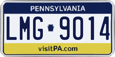 PA license plate LMG9014