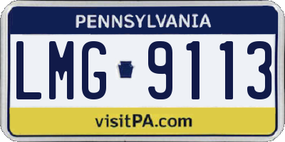 PA license plate LMG9113
