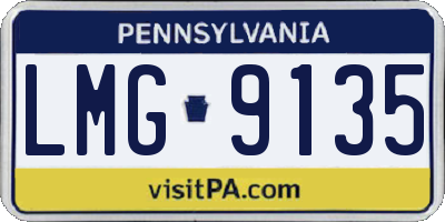 PA license plate LMG9135
