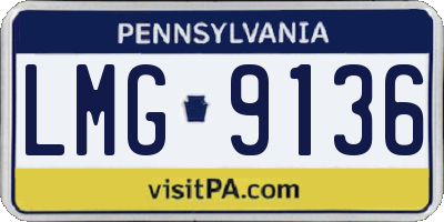 PA license plate LMG9136