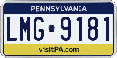 PA license plate LMG9181
