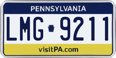 PA license plate LMG9211