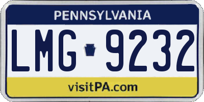 PA license plate LMG9232