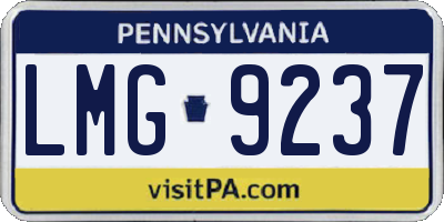 PA license plate LMG9237