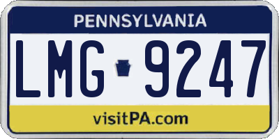 PA license plate LMG9247