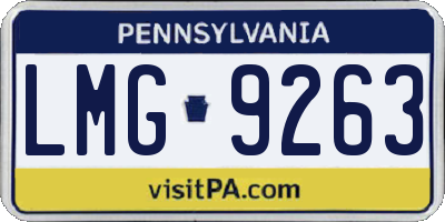 PA license plate LMG9263