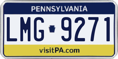 PA license plate LMG9271