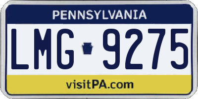 PA license plate LMG9275