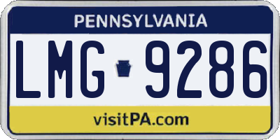PA license plate LMG9286