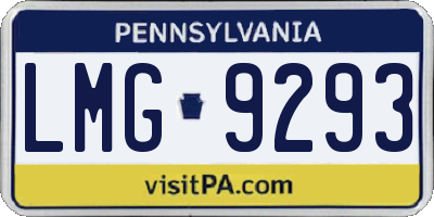 PA license plate LMG9293