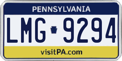 PA license plate LMG9294