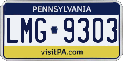 PA license plate LMG9303