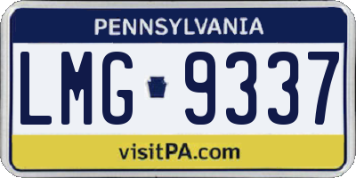 PA license plate LMG9337
