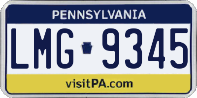 PA license plate LMG9345