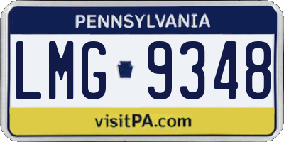 PA license plate LMG9348