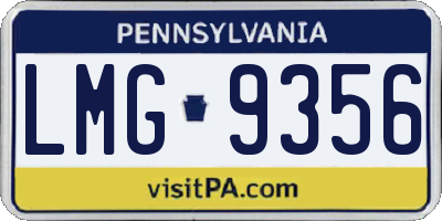 PA license plate LMG9356