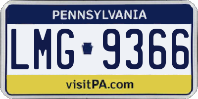 PA license plate LMG9366