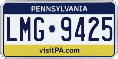 PA license plate LMG9425