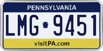 PA license plate LMG9451