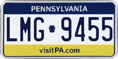 PA license plate LMG9455