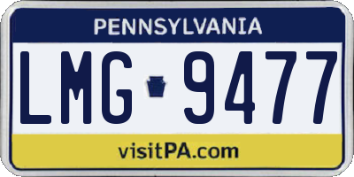 PA license plate LMG9477