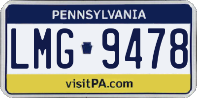 PA license plate LMG9478