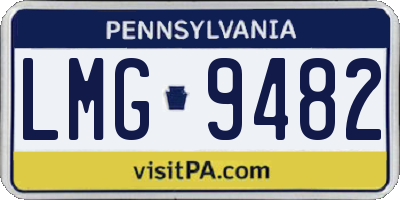 PA license plate LMG9482