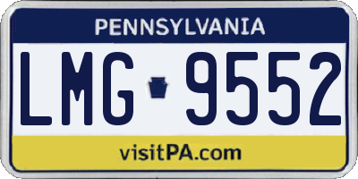 PA license plate LMG9552