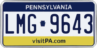 PA license plate LMG9643