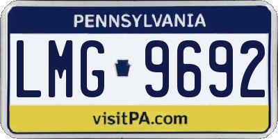 PA license plate LMG9692