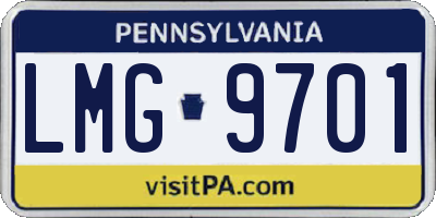 PA license plate LMG9701