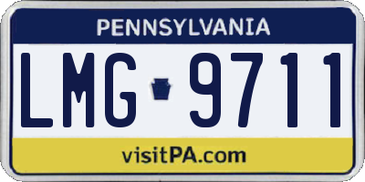 PA license plate LMG9711