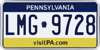 PA license plate LMG9728